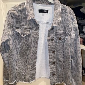Kut from the Kloth Cheetah Print Denim Jacket